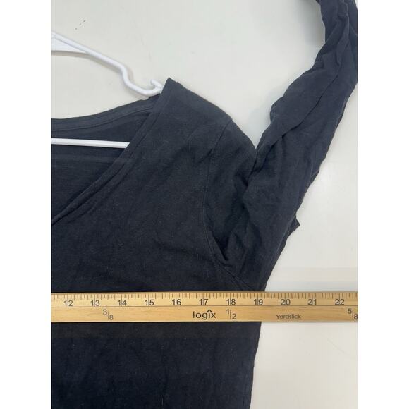 Old Navy Womens Top Size Large Black V-Neck Long Sleeve Relaxed Style - Picture 6 of 9